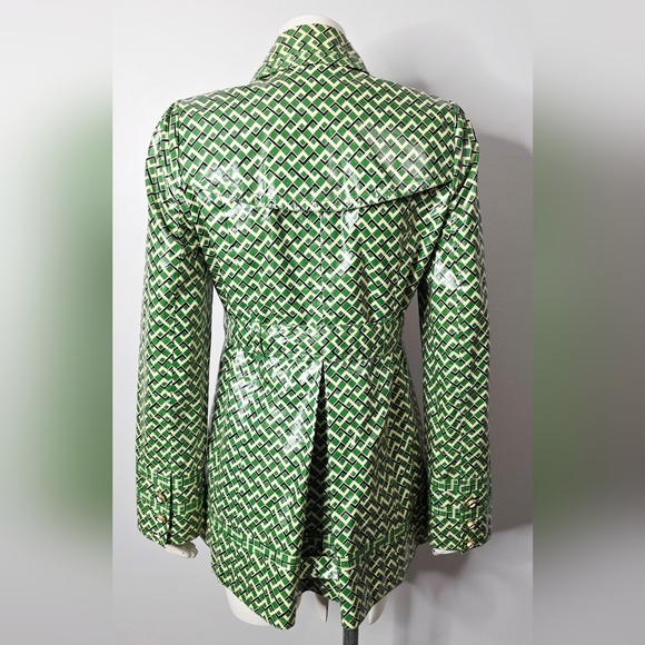 Y2K Juicy Couture Green and White Rain/Trench Coat - Picture 11 of 13